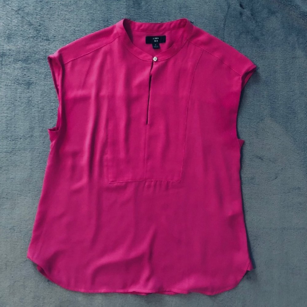 J. Crew fuschia drapey cap-sleeve top